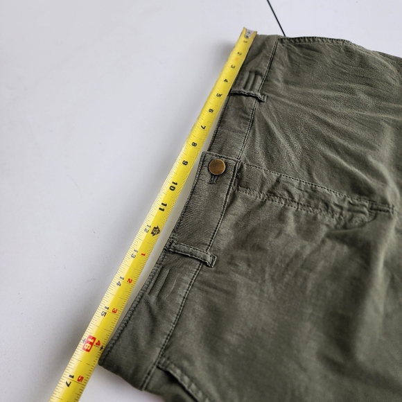 Nicole Miller Skirt Womens Green Cargo Midi Front Zip Cotton Blend Pockets Sz 10 - Picture 4 of 8